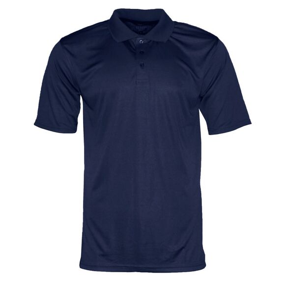 Mens Polo Button Shirt Short Sleeve Dry-Fit Sports Tennis Comfortable Fit Navy - Picture 1 of 2